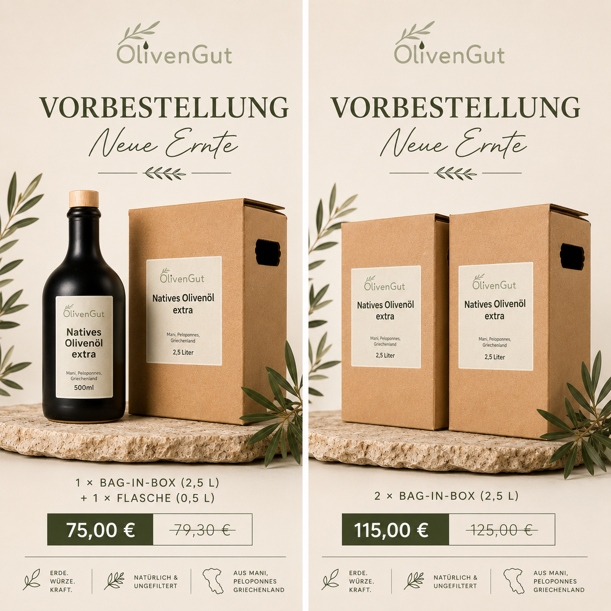 Neue Ernte Olivenöl | 5 Liter Vorteilspaket